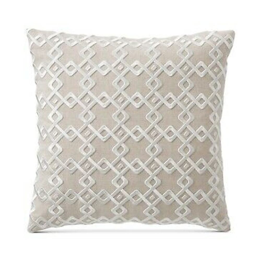 Hotel Embroidered Linen Square Decorative Pillow